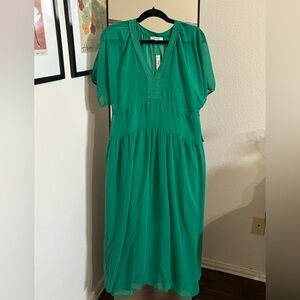 NWT! Madewell Emerald Green Midi Dress